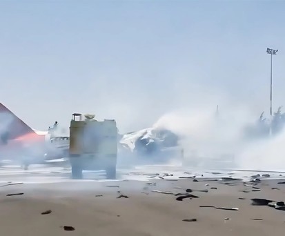 Der letzte Airbus A320 der Nord-Fraktion von Yemenia: Nur noch Schutt und Asche.