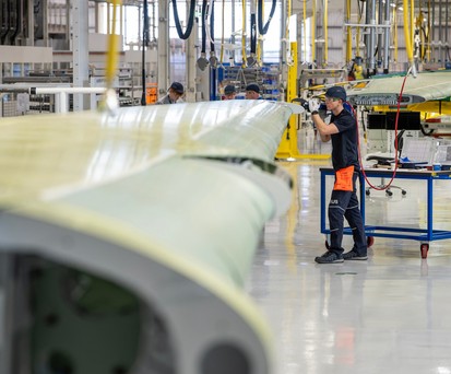 Tragflächen-Produktion bei Airbus in Broughton: Für den A321 Neo liegen viele Bestellungen vor.