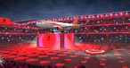 Airbus von Easyjet auf ESC-Bühne: Die Airline ist Sponsorin.