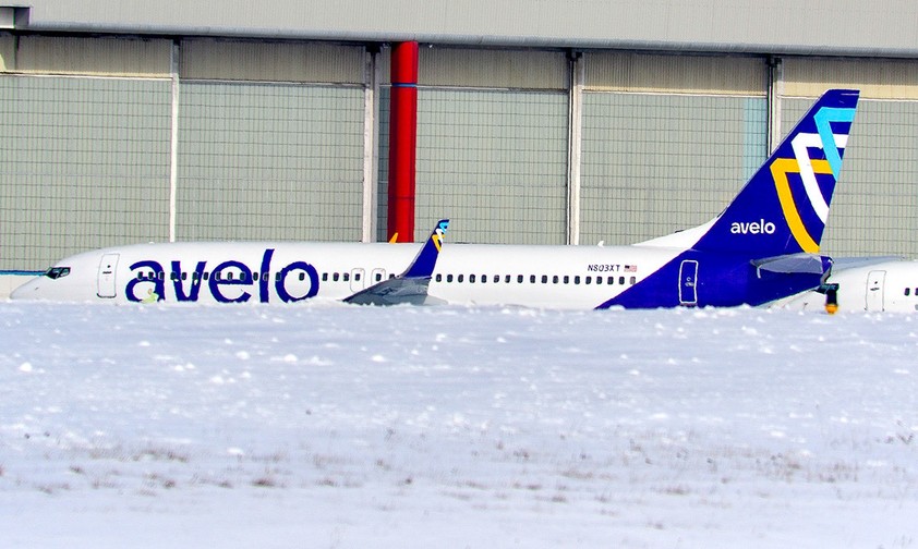 Im Schnee von Indianapolis: Erste 737-800 für Avelo Airlines.