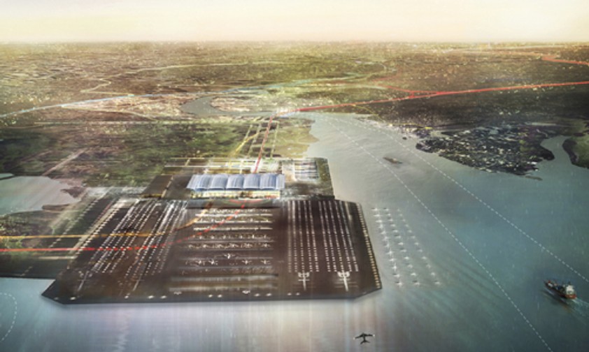 Entwurf des Mega-Airports: Der bekannte Architekt Norman Foster hat den Flughafen an der Themse entworfen.