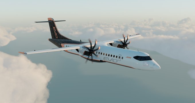 Am Computer erstellte Grafiken zeigen, wie die neue Flugzeuggeneration Evo von ATR aussehen soll.