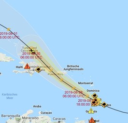 Der Weg von Dorian: Direkt auf Florida zu.