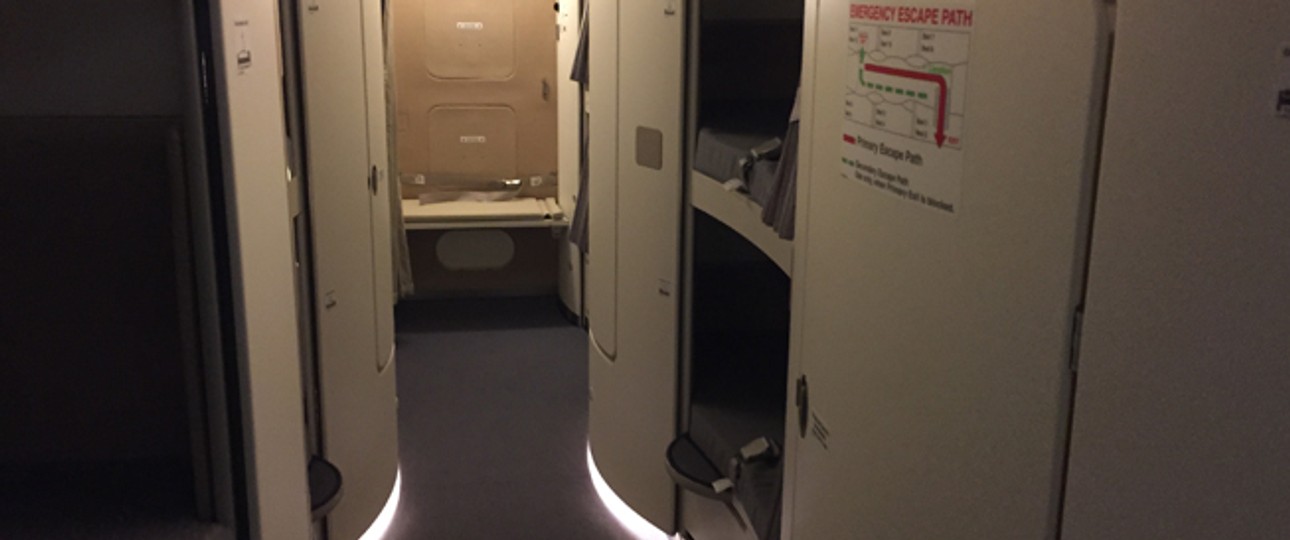 A380-Crewrest im Untergeschoss: Bald effizienter.
