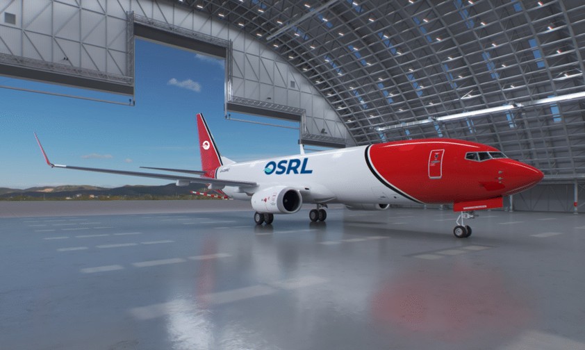 Boeing 737-800 in den Farben von OSRL: Ab 2028 will das Unternehmen die beiden 727 durch Boeing 737-800 ersetzt haben.