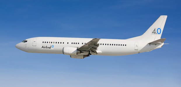 Maschine mit Airline 4.0-Logo (Montage): Große, aber wenig konkrete Pläne.