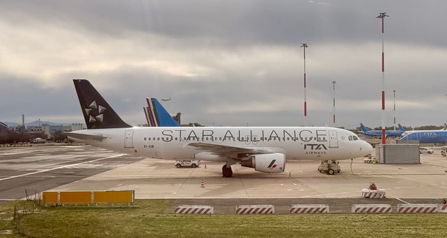 Airbus A320 mit dem Kennzeichen EI-EIB: Ist der erste Star-Alliance-Flieger von ITA Airways.