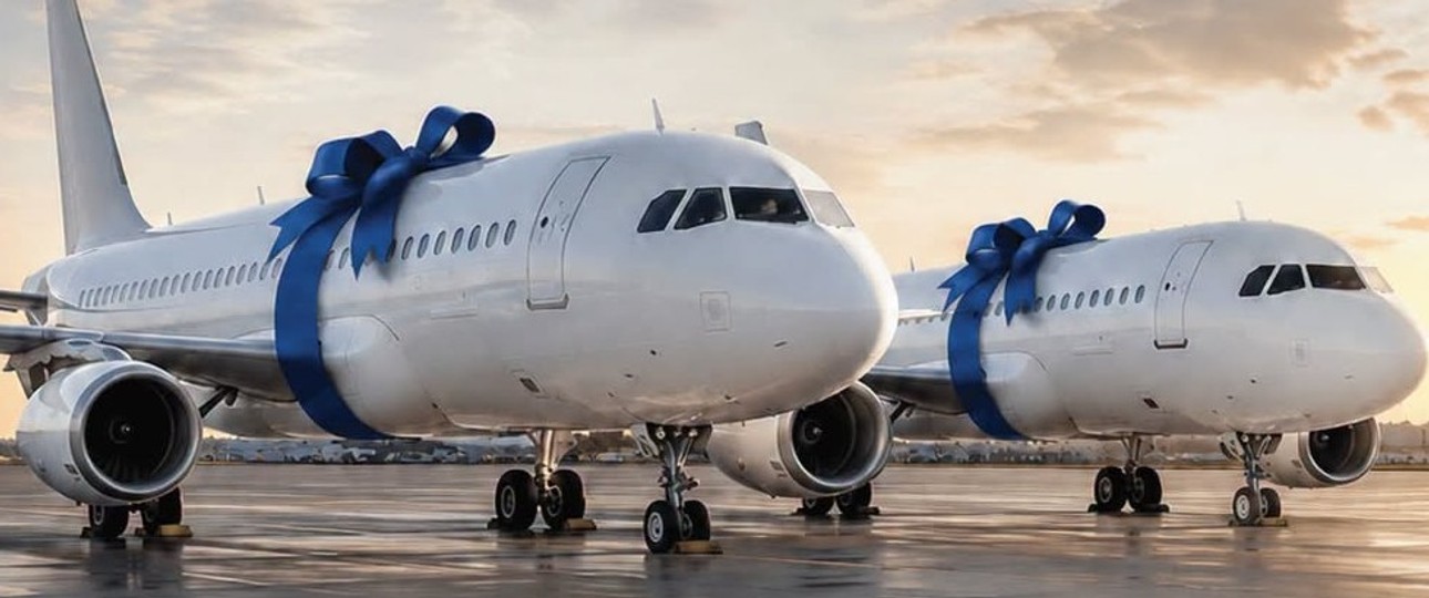 Zwei Airbus-A320-Neuzugänge: Virtuell hat Syrian Airlines die Jets mit Schleifen geschmückt.
