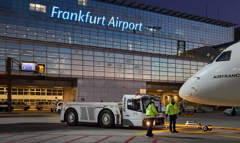 Swissport-Abfertigung am Flughafen Frankfurt: Aktuell nur Schmalrumpfjets.