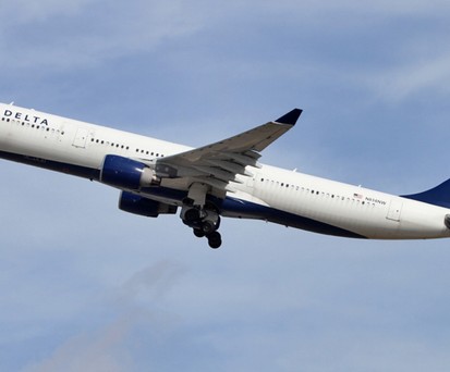 Airbus A330 von Delta: An Bord eines Flugzeuges waren nur Taschen.