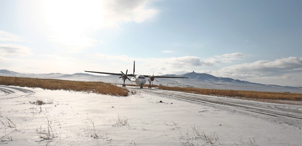Fokker 50 von Hunnu air im Einsatz: Ehrgeizige Ziele.