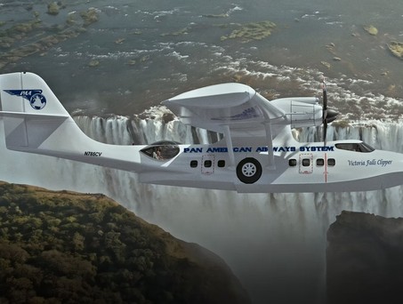 Catalina II im Flug: Pan American Airways System plant Luxus-Flüge.