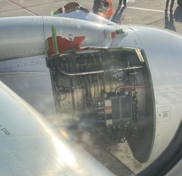Triebwerk der Boeing 737: Die Verkleidung löste sich.