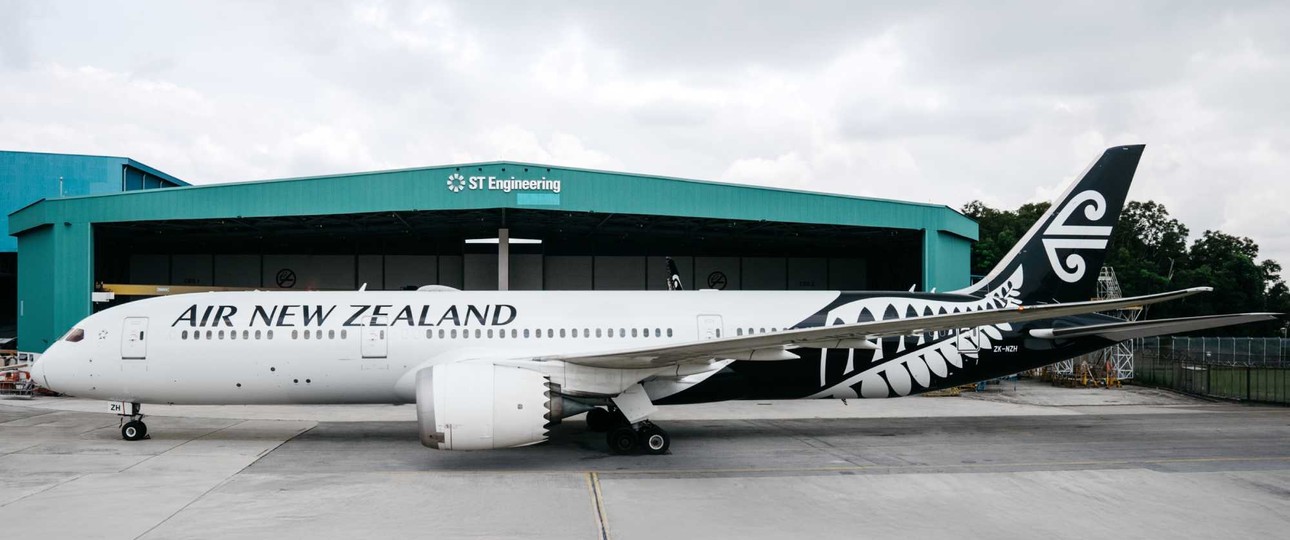 Boeing 787-9 von Air New Zealand: Das Flugzeug wird in Singapur umgebaut.