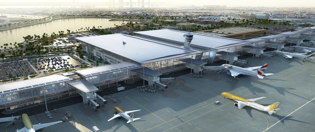 Grafik des neuen Terminals am Bahrain Airport: Der Flughafen Frankfurt berät den Inselstaat.
