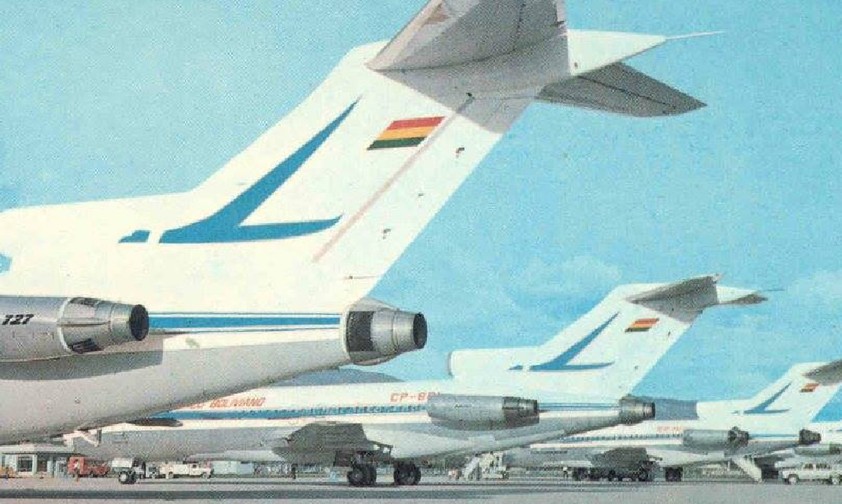 Ein Foto von der fragmenthaften Webseite von Lloyd Aéreo Boliviano: Man erinnert sich gern an die Vergangenheit.