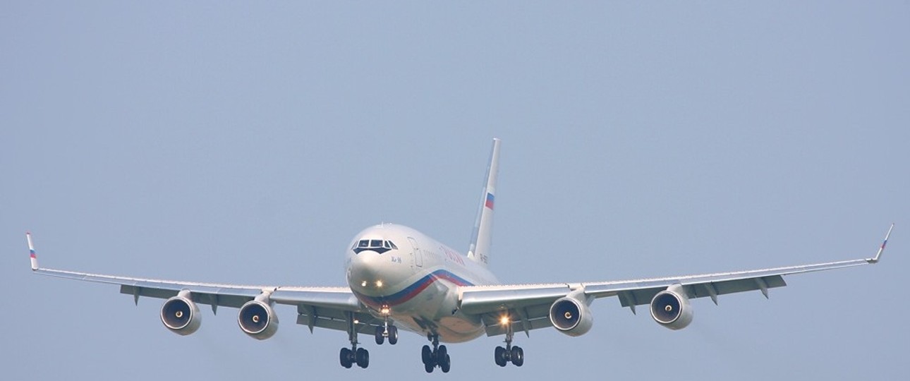 Die Ilyuhsin Il-96 mit dem Kennzeichen RA-96018: In Genf gelandet.