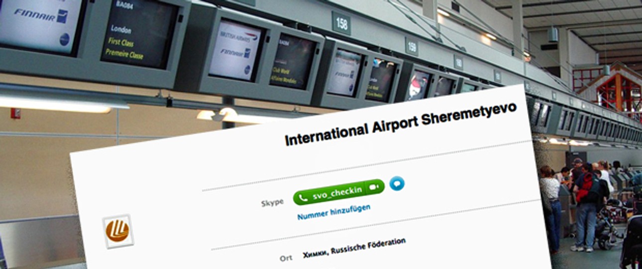 Nicht nur mit Freunden, auch mit Flughafen-Mitarbeitern kann man sich nun bei Skype unterhalten.