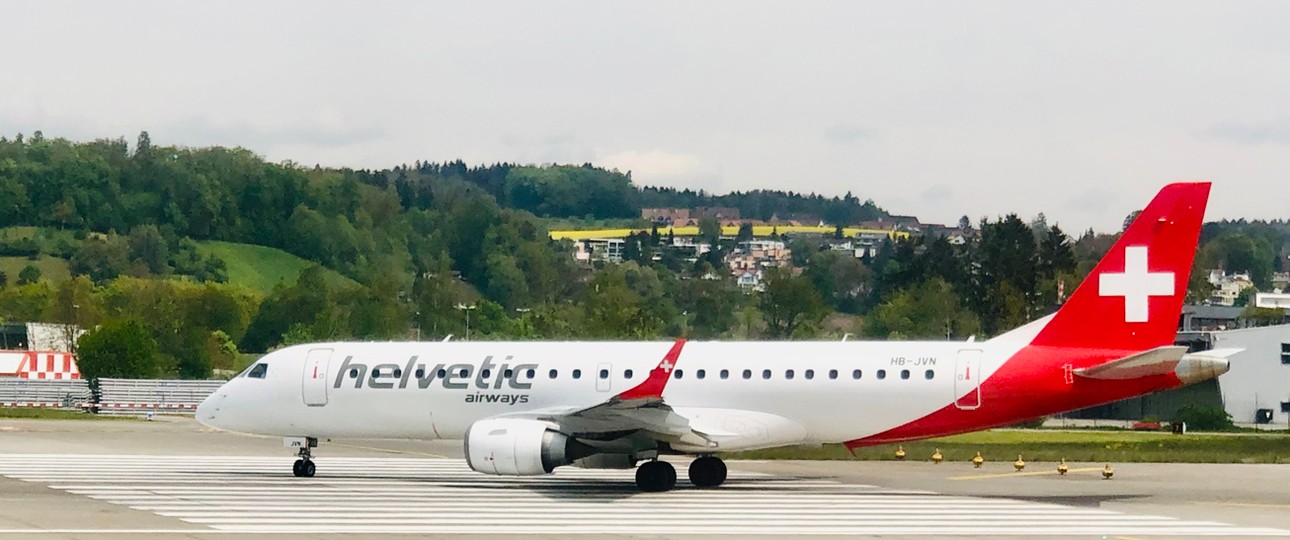 Embraer E190 von Helvetic Airways: Hebt derzeit nicht voll für Swiss ab.