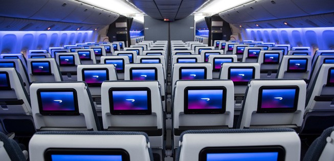 Zehnerreihe: So sehen die neuen Sitze aus, mit denen British Airways die Economy Class ihrer Boeing 777 in London-Gatwick umrüstet.