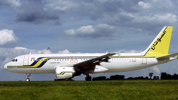 Airbus A320 von Sudan Airways: Miserable Auslastung.