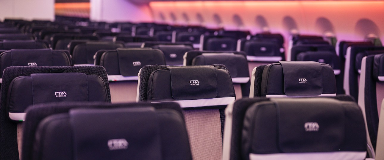 Die Economy Class im neuen Airbus A350 von ITA Airways.