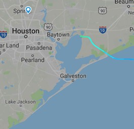 Route der Maschine auf Flightradar: Die 767 flog von Miami Richtung Houston.