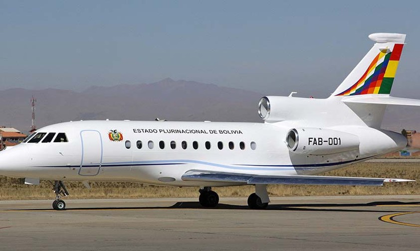 Dassault Falcon 900 der bolivianischen Regierung: Einer von zwei Staatsflieger des Landes.