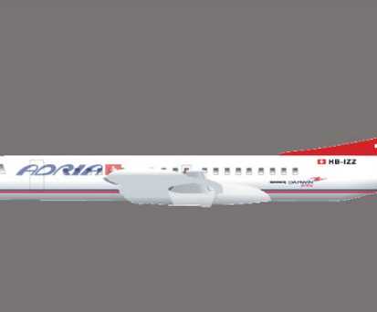 Bemalung von Adria Airways Switzerland: Die Airline kommt wohl doch nicht nach Bern.