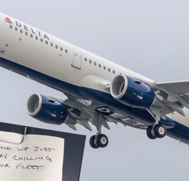Airbus A321 von Delta und die Botschaft: Anfang und hoffentlich Ende der Corona-Krise.