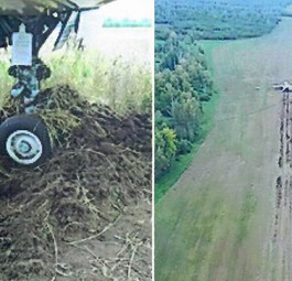 Das eingegrabene Fahrwerk, die Landestrecke: Die Crew von Ural Airlines hatte Glück.