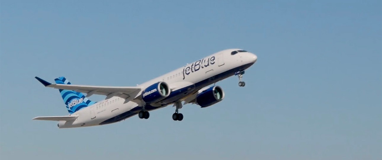 Airbus A220 von Jetblue: In New York gelandet.