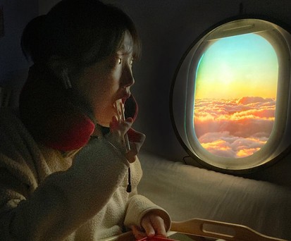 Fenster für daheim: Essen wie im Flugzeug, nur im Wohnzimmer.