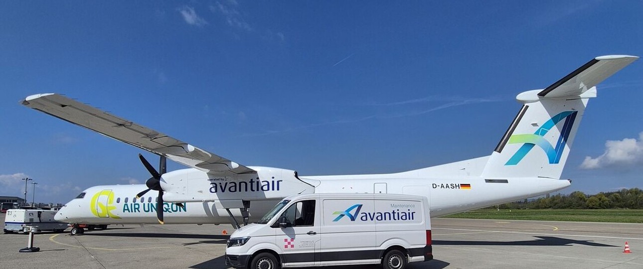 De Havilland Canada Dash 8-400 von Air Uniqon: Die Flüge werden von Avanti Air durchgeführt.
