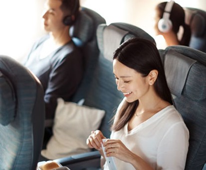 Economy Class von Cathay: In der Boeing 777 wird es enger.