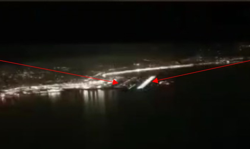 Zwei Pisten in Nizza: Eine ist deutlich heller beleuchtet als die andere.