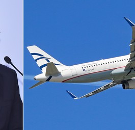 Aegean-Chef Dimitris Gerogiannis und ein Jet der griechischen Airline: Neue Flieger sind bestellt.