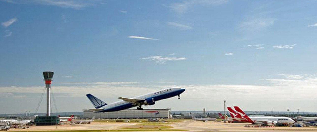 Die Nordpiste mit Kontrollturm: Weniger Verkehr in Heathrow.
