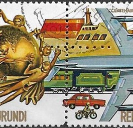 Briefmarke von Burundi: Die Nationalairline soll wieder abheben.