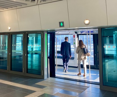 Skyline-Bahn in Frankfurt: Erstmal außer Betrieb. 