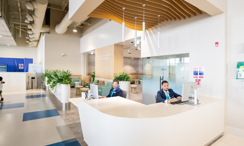 Der Eingangsbereich der Assisted Travel Lounge, die sich ...