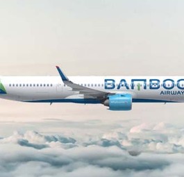 Jet in den Farben von Bamboo Airways: Flieger besitzt die Fluglinie noch nicht, dafür aber schon eine Lackierung.