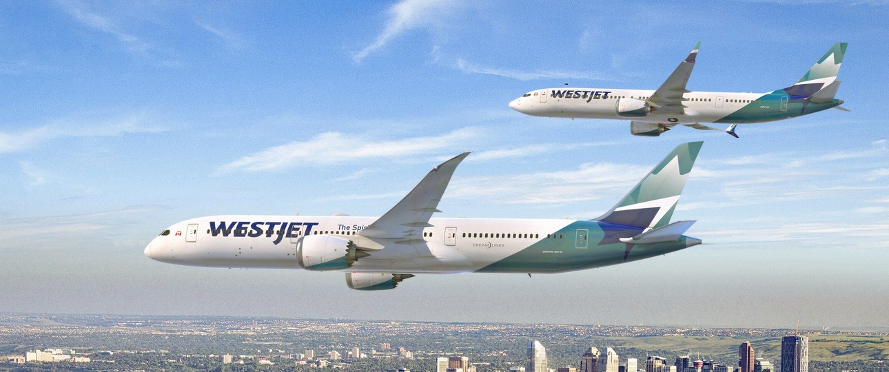 Boeing 737 und 787 in Westjet-Livery: Die Airline hat einen Großauftrag bei Boeing platziert.