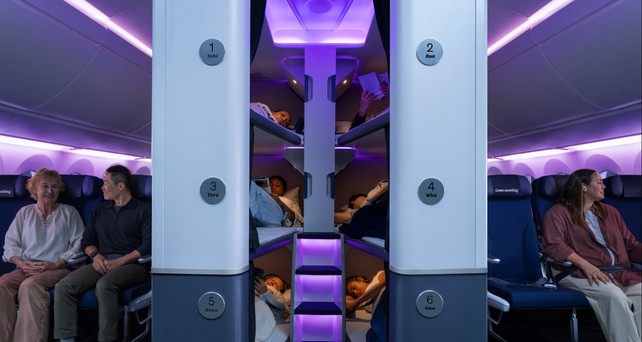 Sky Nest von Air New Zealand: Etagenbetten für alle. 