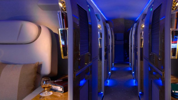 Zehn Einzel-Suites gibt es im Flugzeug.