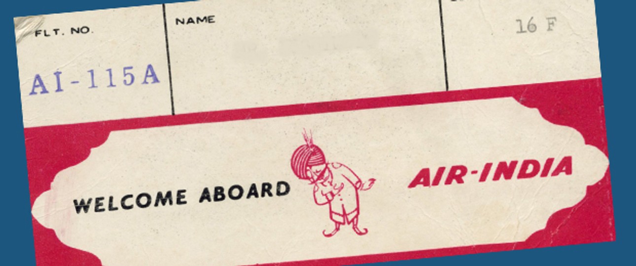 Alte Bordkarte von Air India: Bei der Umschulung wurde geschummelt.