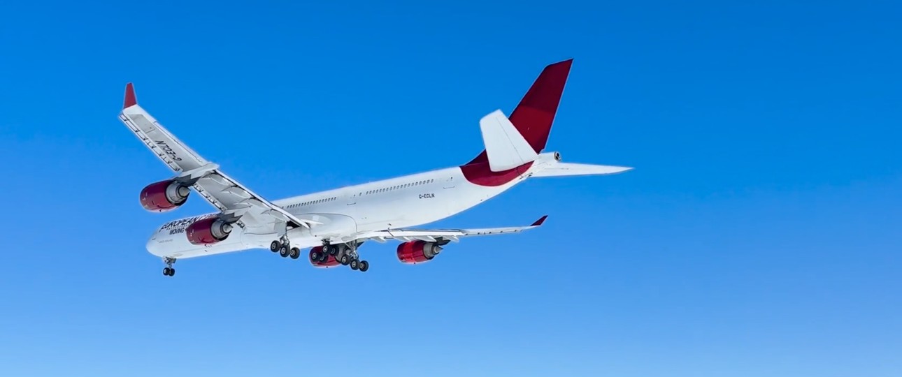 A340-600 von European Cargo: Das Flugzeug ist am 5.November in der Antarktis gelandet.