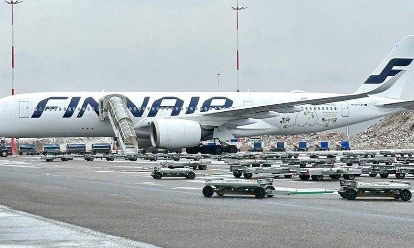 Airbus A350 von Finnair nahe dem Frachtterminal in Helsinki: Auch Cargo ist ein Faktor.