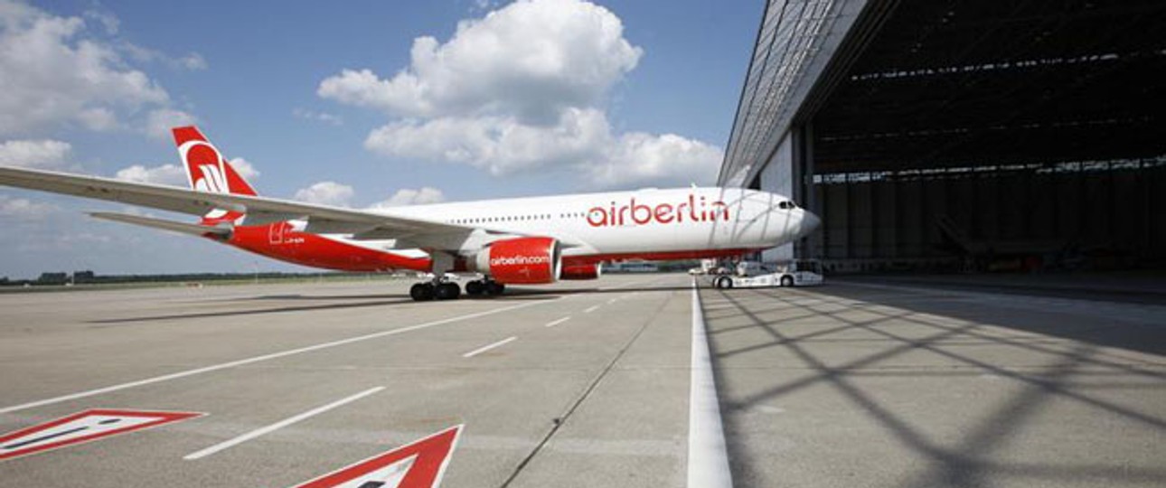 Hangar von Air Berlin Technik: Zeitfracht übernahm das Unternehmen zusammen mit der Wartungsfirma Nayak Aircraft Services.