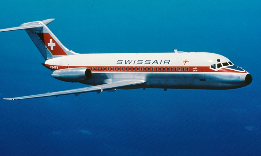 Die HB-IFA in den 1960er-Jahren: Eine DC-9-15.